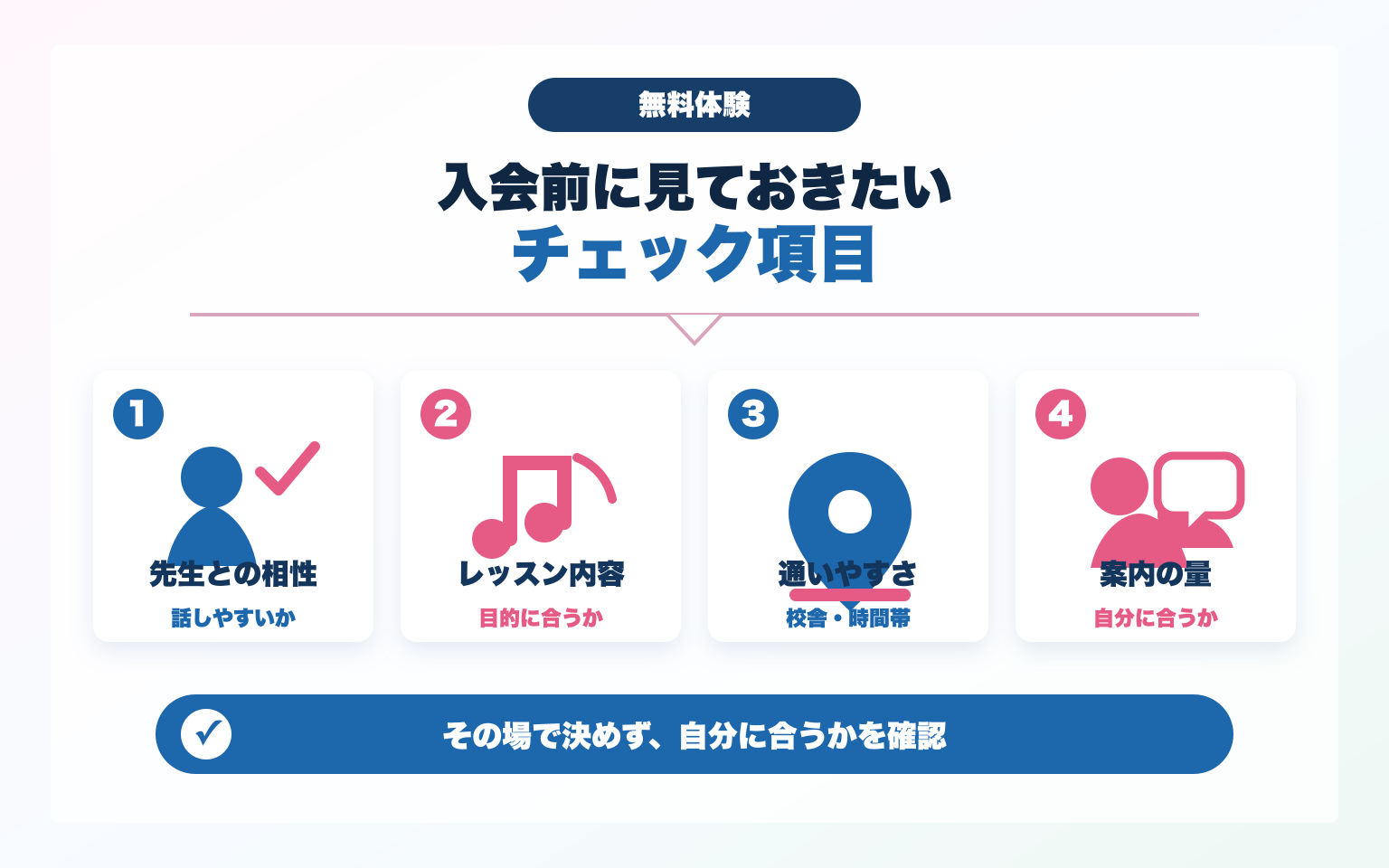 Beeミュージックスクールの無料体験で入会前に見ておきたいチェック項目